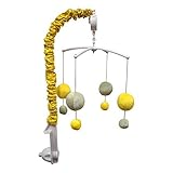 Bacati - Dots/pin Stripes Grey/yellow Musical Mobile by Bacati [並行輸入品]