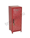 Glitter Mini Metal Locker - Childrens Storage (Red) [並行輸入品]