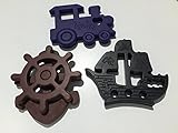 Teething toys, set of 3, soft odorless tasteless silicone, anchor, ship and train teethers by Trend 
