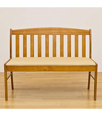 Amazon.co.jp: 天然木 背もたれ付き ダイニングベンチ 幅100cm (ライト