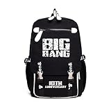 韓流グッズ 10周年記念 BIGBANG MADE VIP ビッグバン GD TOP SOL VI D-LITE ファッション 可愛 バッグ リュックサック (ブラック)