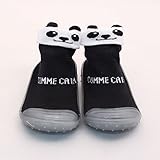 giminuoベビーシューズ 滑り止め 歩き学び ベビー靴 ソックスシューズ 赤ちゃん靴 ファーストシューズ 練習用　 (23, ブラック，パンダ)