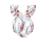 Ochine　新生児　幼児　女の子　ホワイト　ロンパース　ノースリーブ　カバーオール　パジャマにも　カジュアル　セット　可愛い花柄　０～２４ヶ月設　70　80　90　100