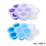 youghenyベビー食器 ランチプレート 離乳食小分け保存 滑り止め、水洗い 蓋付け 耐熱 耐冷 小分け容器 七つ穴 ２点セット 防漏 幼稚園 食器 高品質 無味無臭 FDA＆BPA認証