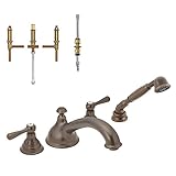 Moen KRTKI-DH-T912ORB Kingsley 8-1/8-Inch Roman Tub Faucet with Hand Shower, Oil Rubbed Bronze [並行輸入