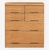 日本製 シック 幅90cm 4段ローチェスト ナチュラル 完成品