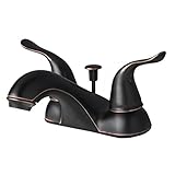 Builders Shoppe 2021TB Two Handle Centerset Lavatory Faucet with Pop-Up Drain, Oil Rubbed Bronze Fin