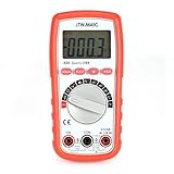 JTW-8640Cデジタルマルチメータ3999 AC/DC Volt Ampオーム容量周波数温度ダイオード連続性試験器（色：グレーとレッド）