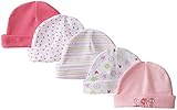 Spasilk新生児女の子5 Pack Cotton Hats カラー: ピンク