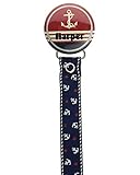 Personalized Name Nautical Pacifier Clip (RPER72) by Crystal Dream