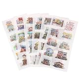 シール ステッカー 12枚セット 和紙 水彩 おしゃれ (お店) ND-0250-R02-shop