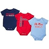 Ole Miss RebelsコロシアムレッドホワイトグレーInfant One Piece Outfits – 3パック
