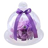 botrongクリエイティブEndless Preserved Rosesフラワーinガラスロマンチックギフトバレンタインデーの誕生日 9*8*12cm パープル