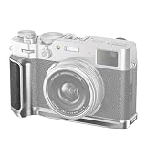 NEEWER X100VI ベースプレート コンパチブル Fujifilm X100VI X100V レトロカメラ用L型ブラケット ハンドグリップ/Lプレート付き Arca型三脚雲台に対応 シルバー CA083