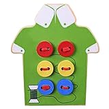 Montessoriキッズ教育おもちゃ子供ビーズLacingボード木製Toys Sew Onボタン早期教育Teaching Aidsパズル