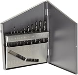 Chicago Latrobe 150 Series High-Speed Steel Jobber Length Drill Bit Set with Metal Case, Black Oxide