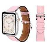 [Valorex] アップルウォッチ バンド ベルト 革 おしゃれ レディース メンズ イタリア製レザー 38mm 40mm 41mm/42mm 44mm 45mm 49mm 全機種対応 (サクラピンク, 38/40/41/42mm Mサイズ)