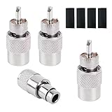 MP-5 同軸コネクタ 5D-2V/FB用コネクター Mオス5D-2V/5D-FB M型コネクタ 同軸ケーブル用 熱収縮チューブ付き M型オスコネクタ 4個入り