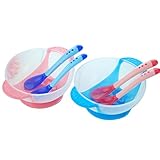 Perfk 赤ちゃん　ボウル 　フォーク　スプーン　吸盤付き　耐熱性　転倒防止　ベビー食器セット　