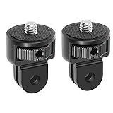 YFFSFDC 1/4 変換アダプター 2点セット アルミ変換アダプター 回転ネジ ミニ三脚マウント トライポッドアダプター GoPro用(GP規格) カメラネジ(1/4規格)に変換 (ブラック)