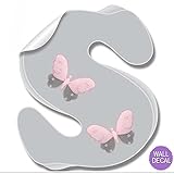 壁文字グレーグレーピンクバタフライ手紙装飾壁の子供の部屋保育園赤ちゃんの赤ちゃん名前女の子寝室装飾 – Alphabetビニールステッカーデカール子供デコレーショングラフィックスButterflies
