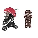 【セット買い】 アップリカ ベビーカー シティトレック レッド + さらっとマット ビタードットBR 純正リバーシブルタイプ