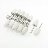 uxcell　 軸付き砥石 ダイヤモンドバー　ロータリー用ビット　円錐型　12mmウールフェルトコテ先　　2.3mmシャンク　12本入り