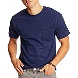 ヘインズ 6.1オンス ビーフィーTシャツ ポケット付き L ネイビー 5190P