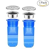 排水逆流防止弁チェックバルブトイレトイレ床排水シール臭いとバグ直径2.6~4.5Cmに適している,Longmedium,4Pcs