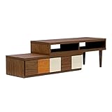 テレビ台 テレビボード Vario(ヴァリオ) 伸縮 角度自由 コーナー 42型対応 (完成品, ブラウン)