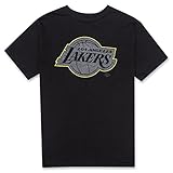 NBA Boysクルーネック半袖アスレチックスポーツReflective Pop Tシャツとロゴ XL ブラック
