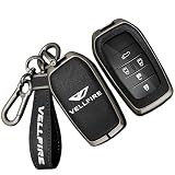 [InnoWave] ヴェルファイア 専用 キーケース VELLFIRE 30系 40系 本革スマートキーケース 車のキーホルダー 亜鉛合金フレーム 傷防止 フルカバー 電波干渉なし 簡単取付 ブラック
