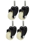 uxcell キャスターホイール 金属 PP M8 x 25mm 家具チェアトロリーキャスター 4個入り