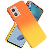 【 Moilyo 】MOTO G64 5G/MOTO G64Y 5G 専用 ケース TPU シリコン 柔軟 超軽量 薄型 モトローラ モトG64 5G 韓国 おしゃれ グラデーション色 ケース 耐衝撃 ストラップホール付き落下防止 moto g64 5g 代 保護カバー（オレンジイエロー）