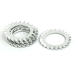 uxcell ロックワッシャー 24mm内径 炭素鋼 亜鉛メッキ 外部鋸歯状 5個入り