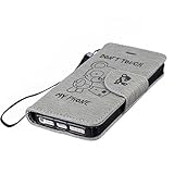 iPhone SE / iPhone 5 / 5s ケース UNEXTATI 手帳型ケース 液晶保護 カバー カード収納 ストラップ 付き Apple iPhoneSE / iPhone5 / 5s 