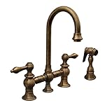 Whitehaus WHKBLV3-9106-PTR Vintage Iii 5 1/4-Inch Bar Bridge Faucet with Short Gooseneck Swivel Spou