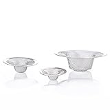 funnytoday365 3個ステンレススチールSink Strainer Bathtubヘアキャッチャーストッパーシャワードレイン穴トラップフィルタセット