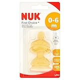 NUK Wide Neck Latex Teat x2 - 0-6m - Medium Hole