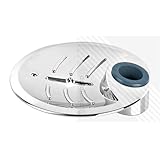 Arian Leaf Large Round Soap Dish in Chrome for 25mm Shower Riser Rail