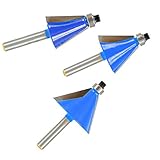 Lovoski ルータビット　15 / 22.5 / 30度　面取りエッジ 　1/4 インチシャンク　耐摩耗性　耐久性　3本セット　