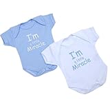 Niccolas B I'm a Little Miracle Lot de 2 bodies à manches courtes pour bébé prématuré