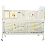 ゴシレ Gosear 2つのユニセックス4面通気性洗えるポリエステルベビーベッドメッシュバンパーライナーサラウンドパッドの標準的なベビーベッド赤ちゃん男の子女の子黄色
