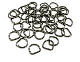 2[D1010] 100個入 Dカン 内径10mm 縦長タイプ（内縦10mm) D型 バッグ ストラップ 金具 キーホルダー金具 ベルトカン 首輪カン 黒ニッケル