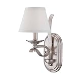 Savoy House 9P-2179-1-69 Sconce with White Shades, Pewter Finish [並行輸入品]