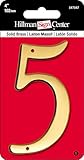 The Hillman Group 847047 4-Inch Traditional Solid Brass House, Number 5 [並行輸入品]