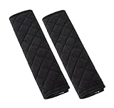 2 PCSベルベットカーシートベルトショルダーパッドシートベルトパッド、 ブラック