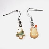 雪だるま & モミの木 夜光貝 フック ピアス ステンレス