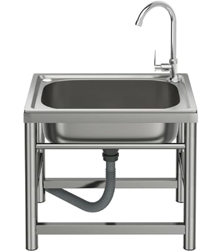 Amazon | 【業務用】2槽シンク 幅900 奥行450 高さ890 バックガード付