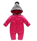Tortor 1bacha(JP)　男女兼用　ダウンロンパース　ベビー　キッズ　女の子　ダウンコート　赤ちゃん　男の子　ベビー服　カバーオール　防寒服　秋冬　防風　保温　出産祝い　赤　80　90　10